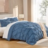 image:imageAndency TwinXL Pinch Pleat Comforter Set 68x923 Piece Lightweight Pintuck Bedding Comforters amp Sets Fluffy Down Alternative Comforter with 2 Pillow Shams for All SeasonWhiteOcean Blue