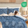 image:imageAndency TwinXL Pinch Pleat Comforter Set 68x923 Piece Lightweight Pintuck Bedding Comforters amp Sets Fluffy Down Alternative Comforter with 2 Pillow Shams for All SeasonWhiteOcean Blue