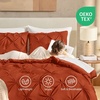 image:imageAndency TwinXL Pinch Pleat Comforter Set 68x923 Piece Lightweight Pintuck Bedding Comforters amp Sets Fluffy Down Alternative Comforter with 2 Pillow Shams for All SeasonWhiteTerracotta