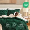 image:imageAndency TwinXL Pinch Pleat Comforter Set 68x923 Piece Lightweight Pintuck Bedding Comforters amp Sets Fluffy Down Alternative Comforter with 2 Pillow Shams for All SeasonWhiteDark Green