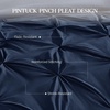 image:imageAndency TwinXL Pinch Pleat Comforter Set 68x923 Piece Lightweight Pintuck Bedding Comforters amp Sets Fluffy Down Alternative Comforter with 2 Pillow Shams for All SeasonWhiteNavy Blue