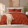 image:imageAndency TwinXL Pinch Pleat Comforter Set 68x923 Piece Lightweight Pintuck Bedding Comforters amp Sets Fluffy Down Alternative Comforter with 2 Pillow Shams for All SeasonWhiteTerracotta