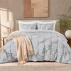 image:imageAndency TwinXL Pinch Pleat Comforter Set 68x923 Piece Lightweight Pintuck Bedding Comforters amp Sets Fluffy Down Alternative Comforter with 2 Pillow Shams for All SeasonWhiteLight Gray