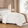 image:imageAndency TwinXL Pinch Pleat Comforter Set 68x923 Piece Lightweight Pintuck Bedding Comforters amp Sets Fluffy Down Alternative Comforter with 2 Pillow Shams for All SeasonWhiteIvory