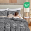 image:imageAndency TwinXL Pinch Pleat Comforter Set 68x923 Piece Lightweight Pintuck Bedding Comforters amp Sets Fluffy Down Alternative Comforter with 2 Pillow Shams for All SeasonWhiteMedium Gray