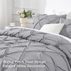 image:imageAndency TwinXL Pinch Pleat Comforter Set 68x923 Piece Lightweight Pintuck Bedding Comforters amp Sets Fluffy Down Alternative Comforter with 2 Pillow Shams for All SeasonWhiteSilver Gray
