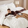 image:imageAndency TwinXL Pinch Pleat Comforter Set 68x923 Piece Lightweight Pintuck Bedding Comforters amp Sets Fluffy Down Alternative Comforter with 2 Pillow Shams for All SeasonWhiteIvory