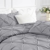 image:imageAndency TwinXL Pinch Pleat Comforter Set 68x923 Piece Lightweight Pintuck Bedding Comforters amp Sets Fluffy Down Alternative Comforter with 2 Pillow Shams for All SeasonWhiteSilver Gray