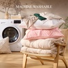 image:imageAndency TwinXL Pinch Pleat Comforter Set 68x923 Piece Lightweight Pintuck Bedding Comforters amp Sets Fluffy Down Alternative Comforter with 2 Pillow Shams for All SeasonWhitePink