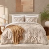 image:imageAndency TwinXL Pinch Pleat Comforter Set 68x923 Piece Lightweight Pintuck Bedding Comforters amp Sets Fluffy Down Alternative Comforter with 2 Pillow Shams for All SeasonWhiteWheat