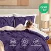 image:imageAndency TwinXL Pinch Pleat Comforter Set 68x923 Piece Lightweight Pintuck Bedding Comforters amp Sets Fluffy Down Alternative Comforter with 2 Pillow Shams for All SeasonWhitePurple