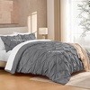 image:imageAndency TwinXL Pinch Pleat Comforter Set 68x923 Piece Lightweight Pintuck Bedding Comforters amp Sets Fluffy Down Alternative Comforter with 2 Pillow Shams for All SeasonWhiteMedium Gray