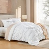 image:imageAndency TwinXL Pinch Pleat Comforter Set 68x923 Piece Lightweight Pintuck Bedding Comforters amp Sets Fluffy Down Alternative Comforter with 2 Pillow Shams for All SeasonWhiteWhite