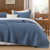 image:imageAndency 100 Cotton Queen Size Quilt 3 Pieces Navy Ultra Soft Lightweight Bedspreads amp Coverlets Set Striped Pick Stitch Quilted Bedding Sets for All Seasons 1 Quilt 2 Pillow Shams NavyNavy