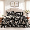 image:imageAndency Quilt King Size Black Flower Bedspread King Size 3 Pieces Soft Bedding Set Lightweight Coverlet Set for All Season with 2 Pillowcases 106x96Black
