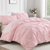 image:imageAndency TwinXL Pinch Pleat Comforter Set 68x923 Piece Lightweight Pintuck Bedding Comforters amp Sets Fluffy Down Alternative Comforter with 2 Pillow Shams for All SeasonWhitePink