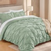 image:imageAndency TwinXL Pinch Pleat Comforter Set 68x923 Piece Lightweight Pintuck Bedding Comforters amp Sets Fluffy Down Alternative Comforter with 2 Pillow Shams for All SeasonWhiteSage Green