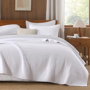 image:imageAndency 100 Cotton Queen Size Quilt 3 Pieces Navy Ultra Soft Lightweight Bedspreads amp Coverlets Set Striped Pick Stitch Quilted Bedding Sets for All Seasons 1 Quilt 2 Pillow Shams NavyWhite