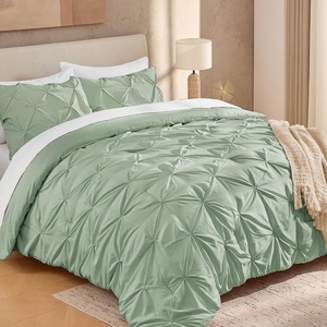 image:imageAndency TwinXL Pinch Pleat Comforter Set 68x923 Piece Lightweight Pintuck Bedding Comforters amp Sets Fluffy Down Alternative Comforter with 2 Pillow Shams for All SeasonWhiteSage Green