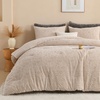 image:imageAndency Fluffy Cheetah Print Comforter Set Full Size Bgeie 3 Pieces Faux Fur Plush Leopard Print Comforter Mellow Cozy Warm Soft Sherpa Thick Heavy Puffy Comforters Bed Set with 2 PillocasesCheetah Print White