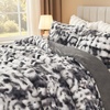 image:imageAndency Fluffy Full Size Comforter Set Cream White 3 Pieces Winter Faux Rabbit Fur Bubble Marshmallow Plush Bedding Comforter Set Mellow Warm Soft Thick Heavy Puffy Comforters Bed SetTiedyed Grey