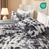 image:imageAndency Fluffy Full Size Comforter Set Cream White 3 Pieces Winter Faux Rabbit Fur Bubble Marshmallow Plush Bedding Comforter Set Mellow Warm Soft Thick Heavy Puffy Comforters Bed SetTiedyed Grey