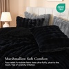 image:imageAndency Fluffy Full Size Comforter Set Cream White 3 Pieces Winter Faux Rabbit Fur Bubble Marshmallow Plush Bedding Comforter Set Mellow Warm Soft Thick Heavy Puffy Comforters Bed SetBlack
