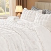 image:imageAndency Fluffy Full Size Comforter Set Cream White 3 Pieces Winter Faux Rabbit Fur Bubble Marshmallow Plush Bedding Comforter Set Mellow Warm Soft Thick Heavy Puffy Comforters Bed SetWhite