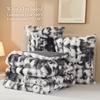 image:imageAndency Fluffy Full Size Comforter Set Cream White 3 Pieces Winter Faux Rabbit Fur Bubble Marshmallow Plush Bedding Comforter Set Mellow Warm Soft Thick Heavy Puffy Comforters Bed SetTiedyed Grey