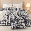 image:imageAndency Fluffy Full Size Comforter Set Cream White 3 Pieces Winter Faux Rabbit Fur Bubble Marshmallow Plush Bedding Comforter Set Mellow Warm Soft Thick Heavy Puffy Comforters Bed SetTiedyed Grey