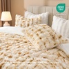 image:imageAndency Fluffy Full Size Comforter Set Cream White 3 Pieces Winter Faux Rabbit Fur Bubble Marshmallow Plush Bedding Comforter Set Mellow Warm Soft Thick Heavy Puffy Comforters Bed SetTiedyed Beige