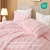 image:imageAndency Fluffy Full Size Comforter Set Cream White 3 Pieces Winter Faux Rabbit Fur Bubble Marshmallow Plush Bedding Comforter Set Mellow Warm Soft Thick Heavy Puffy Comforters Bed SetPink