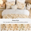 image:imageAndency Fluffy Full Size Comforter Set Cream White 3 Pieces Winter Faux Rabbit Fur Bubble Marshmallow Plush Bedding Comforter Set Mellow Warm Soft Thick Heavy Puffy Comforters Bed SetTiedyed Beige