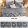 image:imageAndency Fluffy Full Size Comforter Set Cream White 3 Pieces Winter Faux Rabbit Fur Bubble Marshmallow Plush Bedding Comforter Set Mellow Warm Soft Thick Heavy Puffy Comforters Bed SetLight Grey