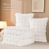 image:imageAndency Fluffy Full Size Comforter Set Cream White 3 Pieces Winter Faux Rabbit Fur Bubble Marshmallow Plush Bedding Comforter Set Mellow Warm Soft Thick Heavy Puffy Comforters Bed SetWhite