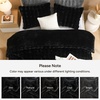 image:imageAndency Fluffy Full Size Comforter Set Cream White 3 Pieces Winter Faux Rabbit Fur Bubble Marshmallow Plush Bedding Comforter Set Mellow Warm Soft Thick Heavy Puffy Comforters Bed SetBlack