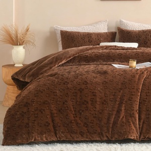 image:imageAndency Fluffy Cheetah Print Comforter Set Full Size Bgeie 3 Pieces Faux Fur Plush Leopard Print Comforter Mellow Cozy Warm Soft Sherpa Thick Heavy Puffy Comforters Bed Set with 2 PillocasesCheetah Print Brown