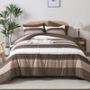image:imageAndency Full Size Comforter Set Teal 7 Pieces  Bed in a Bag Full Soft Lightweight Reversible Bedding Set with Striped Comforter Fitted amp Flat Sheet Pillowcases amp Shams16  Brown