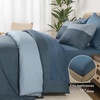 image:imageAndency Full Size Comforter Set Teal 7 Pieces  Bed in a Bag Full Soft Lightweight Reversible Bedding Set with Striped Comforter Fitted amp Flat Sheet Pillowcases amp Shams13  Haze Blue