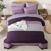image:imageAndency Full Size Comforter Set Teal 7 Pieces  Bed in a Bag Full Soft Lightweight Reversible Bedding Set with Striped Comforter Fitted amp Flat Sheet Pillowcases amp Shams12  Purple