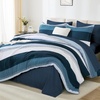 image:imageAndency Full Size Comforter Set Teal 7 Pieces  Bed in a Bag Full Soft Lightweight Reversible Bedding Set with Striped Comforter Fitted amp Flat Sheet Pillowcases amp Shams04  Navy Blue