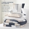 image:imageAndency Full Size Comforter Set Teal 7 Pieces  Bed in a Bag Full Soft Lightweight Reversible Bedding Set with Striped Comforter Fitted amp Flat Sheet Pillowcases amp Shams08  Yellow Blue