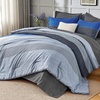 image:imageAndency Full Size Comforter Set Teal 7 Pieces  Bed in a Bag Full Soft Lightweight Reversible Bedding Set with Striped Comforter Fitted amp Flat Sheet Pillowcases amp Shams03  Blue Grey