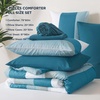 image:imageAndency Full Size Comforter Set Teal 7 Pieces  Bed in a Bag Full Soft Lightweight Reversible Bedding Set with Striped Comforter Fitted amp Flat Sheet Pillowcases amp Shams14  Teal
