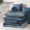 image:imageAndency Full Size Comforter Set Teal 7 Pieces  Bed in a Bag Full Soft Lightweight Reversible Bedding Set with Striped Comforter Fitted amp Flat Sheet Pillowcases amp Shams13  Haze Blue