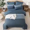 image:imageAndency Full Size Comforter Set Teal 7 Pieces  Bed in a Bag Full Soft Lightweight Reversible Bedding Set with Striped Comforter Fitted amp Flat Sheet Pillowcases amp Shams13  Haze Blue