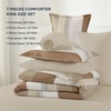 image:imageAndency Full Size Comforter Set Teal 7 Pieces  Bed in a Bag Full Soft Lightweight Reversible Bedding Set with Striped Comforter Fitted amp Flat Sheet Pillowcases amp Shams10  Taupe