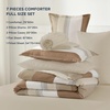image:imageAndency Full Size Comforter Set Teal 7 Pieces  Bed in a Bag Full Soft Lightweight Reversible Bedding Set with Striped Comforter Fitted amp Flat Sheet Pillowcases amp Shams10  Taupe