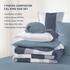 image:imageAndency Full Size Comforter Set Teal 7 Pieces  Bed in a Bag Full Soft Lightweight Reversible Bedding Set with Striped Comforter Fitted amp Flat Sheet Pillowcases amp Shams07  Mineral Blue