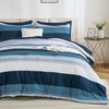 image:imageAndency Full Size Comforter Set Teal 7 Pieces  Bed in a Bag Full Soft Lightweight Reversible Bedding Set with Striped Comforter Fitted amp Flat Sheet Pillowcases amp Shams04  Navy Blue
